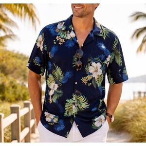 NWT Hawaii Hangover Mens Pineapple Garden Button Up Shirt Hawaiian Tiki Resort M